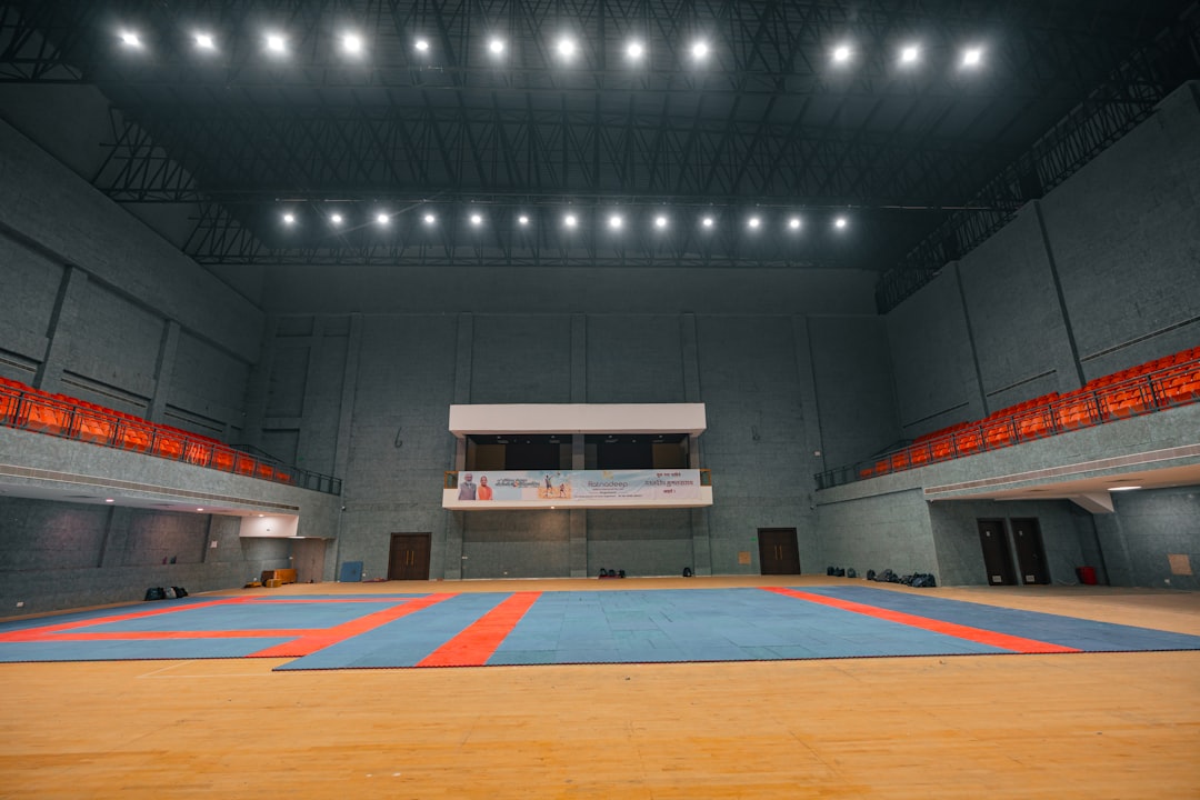 Event venue interior showing visitor pathways and layout