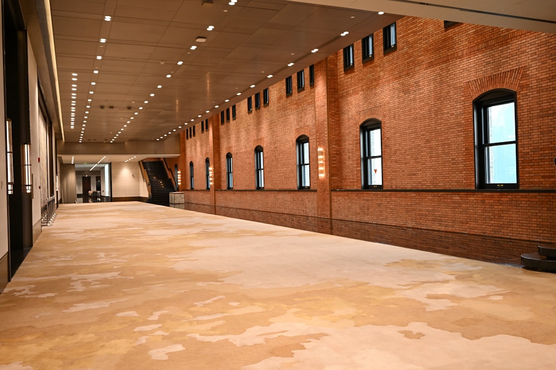 Exhibition hall showing organised stand zones and visitor pathways